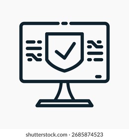Ícone de sistema seguro em estilo de linha. Perfeito para aplicativos, sites, UI UX, apresentações ou infográficos. Arquivo de ilustração editável com design limpo e design moderno.