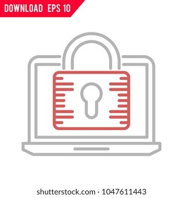 Secure system vector icon