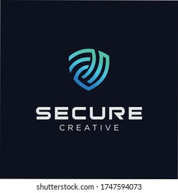 Secure Tech Logo Template. Shield Guard Tech Logo Icon Design Vector Stock. Security Tech Logo Inspiration