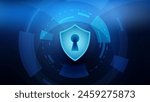 Secure Tech Shield: Abstract Keyhole Design in Blue