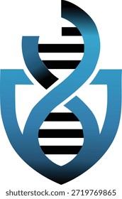 Sicherer Technologieschild mit DNA-Motiv