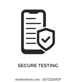 Secure Testing Icon Glyph Style. Vector Illustration For Graphic Design