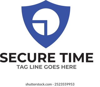 Sichere Zeit, minimales Logo für Unternehmen
