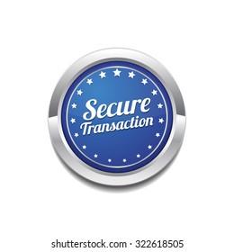 Secure Transaction Blue Vector Icon Button