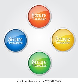 Secure Transaction Colorful Vector Icon Design