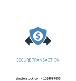 secure transaction concept 2 colored icon. Simple blue element illustration. secure transaction concept symbol design. Can be used for web and mobile UI/UX