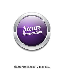Secure Transaction Gold Vector Icon Button