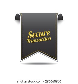 Secure Transaction golden Vector Icon Design