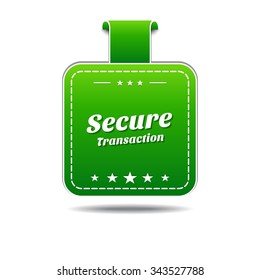 Secure Transaction Green Vector Icon Design