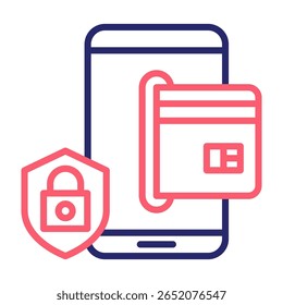 Ilustración vectorial de color de icono de transacción segura