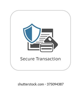 Secure Transaction Icon. Flat Design.