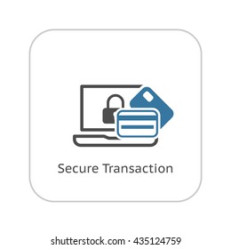 Secure Transaction Icon. Flat Design.