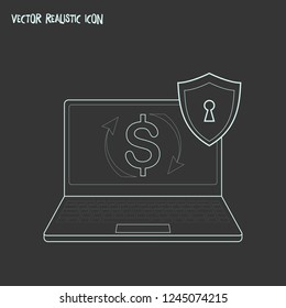 Secure transaction icon line element. Vector illustration of secure transaction icon line isolated on clean background for your web mobile app logo design.