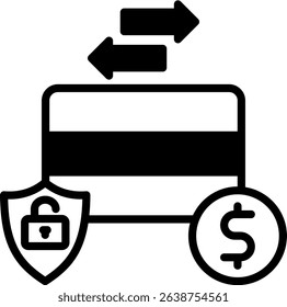 Secure Transaction Icon Mixed Vector Illustration