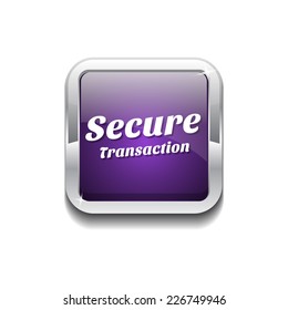 Secure Transaction Purple Vector Icon Button