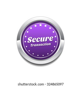 Secure Transaction Purple Vector Icon Button