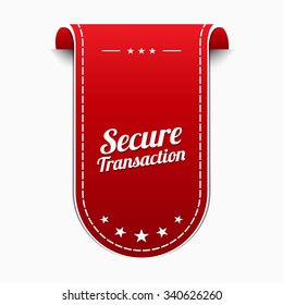 Secure Transaction Red Vector Icon Design