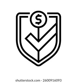 secure transaction shield decentralized application line icon vector. secure transaction shield decentralized application sign. isolated contour symbol black illustration