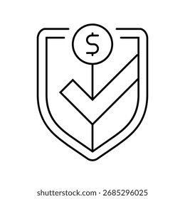 protetor de transação segura vetor de linha de aplicação descentralizada ícone de linha de aplicação. escudo de transação segura sinal de aplicação descentralizada.