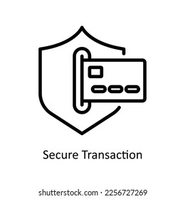 Secure Transaction Vector Outline icon for your digital or print projects. stock illustration
