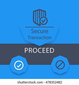 Secure Transaction window, ui design elements, vector illustration