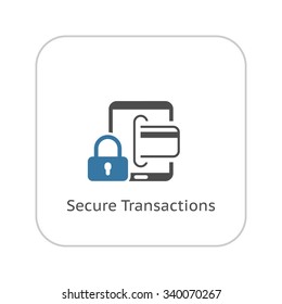 Secure Transactions Icon. Flat Design. Business Concept. Isolated Illustration.