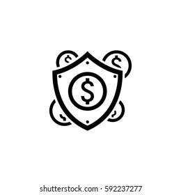 Secure Transactions Icon. Flat Design. Business Concept. Isolated Illustration.