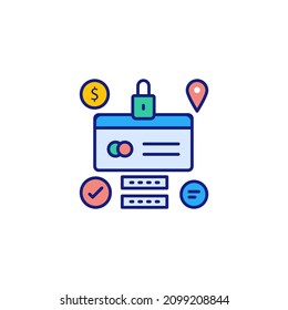 secure transactions icon in vector. Logotype