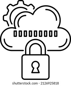 Secure Transmission Concept, File Transfer Security Using Encryption Vector Icon Design, Cloud computing Symbol, Client server model Sign, Web Hosting and Edge device stock illustration