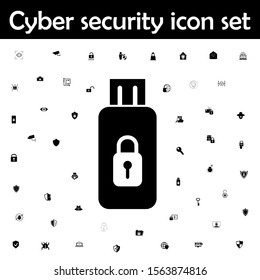 Secure usb drive icon. Cyber security icons universal set for web and mobile