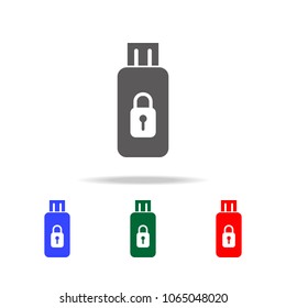 Secure Usb drive icon. Elements of cyber security multi colored icons. Premium quality graphic design icon. Simple icon for websites, web design, mobile app, info graphics on white background