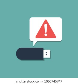 Secure Usb drive icon on blue background