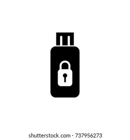 Secure Usb drive icon on white background