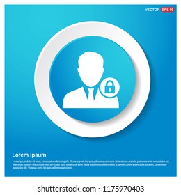 Secure User Icon Abstract Blue Web Sticker Button - Free vector icon