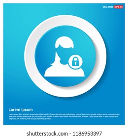 Secure User Icon Abstract Blue Web Sticker Button - Free vector icon
