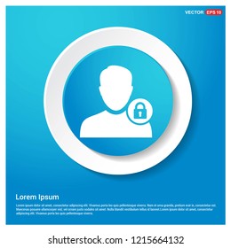 Secure User Icon Abstract Blue Web Sticker Button - Free vector icon