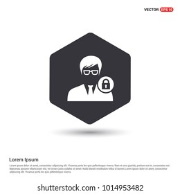 Secure User Icon Hexa White Background icon template