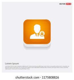 Secure User Icon Orange Abstract Web Button - Free vector icon