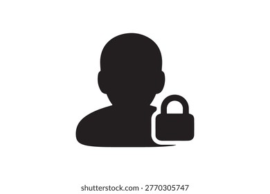 Secure User Login Cyber Security Silhouette Icon