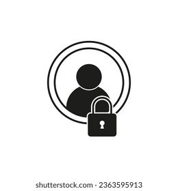 Secure user login icon. Authenticate icon. Internet privacy protection sign. Password Protected symbol. Personal data protection symbol. Vector illustration. EPS 10.