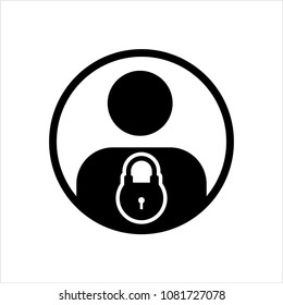 Secure User Login, Password Protected, Personal Data Protection, Authenticate Icon, Internet Privacy Protection Icon. Vector Art Illustration
