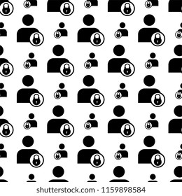 Secure User Login, Password Protected, Personal Data Protection, Authenticate Icon, Internet Privacy Protection Icon Seamless Pattern Vector Art Illustration