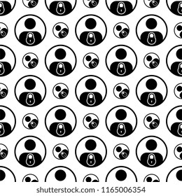 Secure User Login, Password Protected, Personal Data Protection, Authenticate Icon, Internet Privacy Protection Icon Seamless Pattern Vector Art Illustration