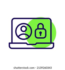 Secure user profile. Pixel perfect, editable stroke icon