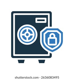 Secure Vault Icon Mixed Vector Illustration