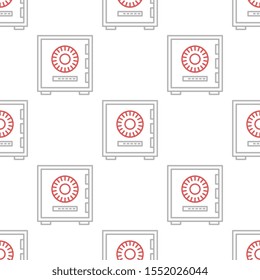 Secure vault seamless pattern design, Repeat textile design. Fabric print.