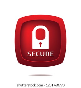 Secure vector button, web design element
