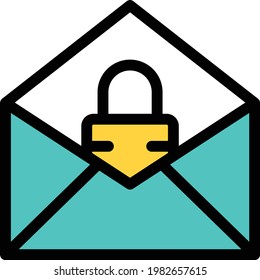 secure vector color line icon