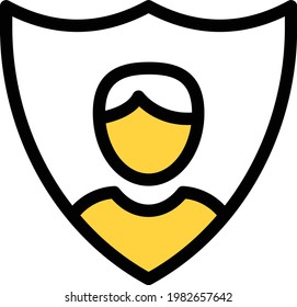 secure vector color line icon