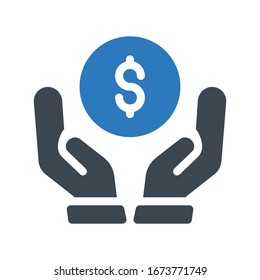 secure vector glyph color icon 